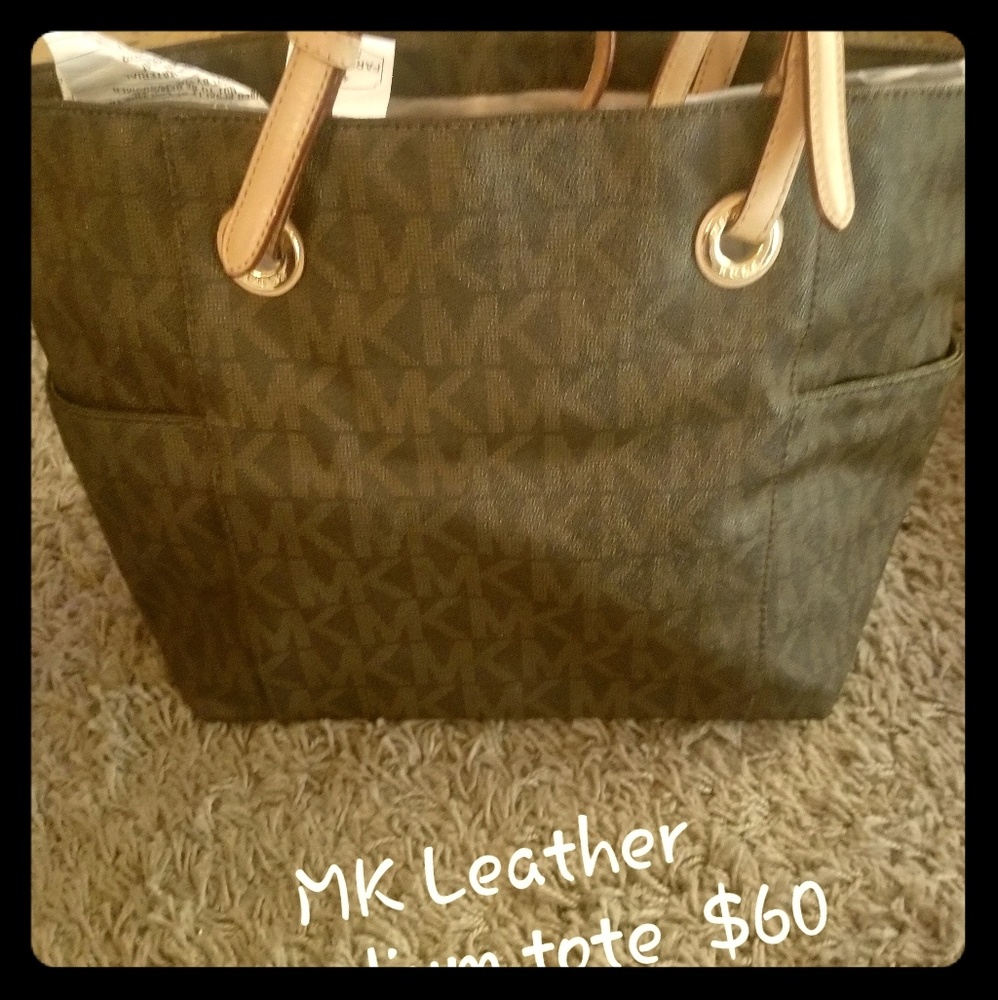 Mk leather monogrammed